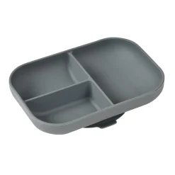 Assiette compartimentée silicone Gris minéral