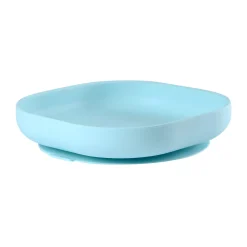 Assiette silicone ventouse Bleu clair