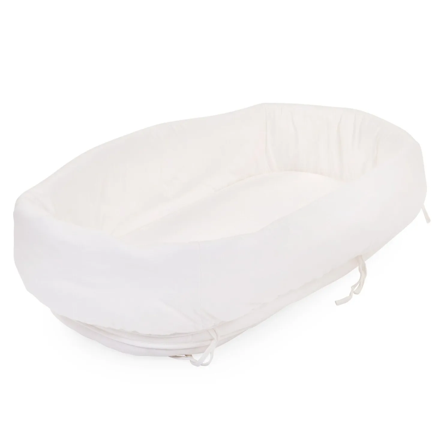 Berceau en rotin couverture rectangulaire jersery blanc cassé