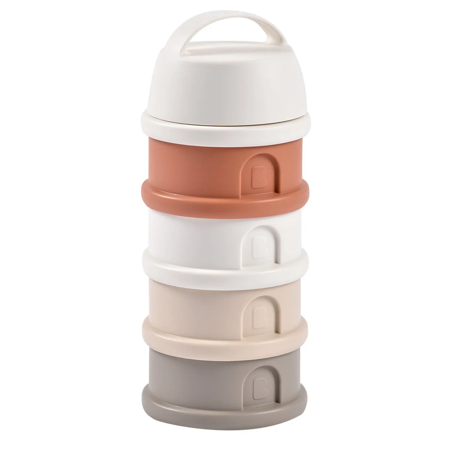 Boîte doseuse de lait 4 compartiments empilables Terracotta