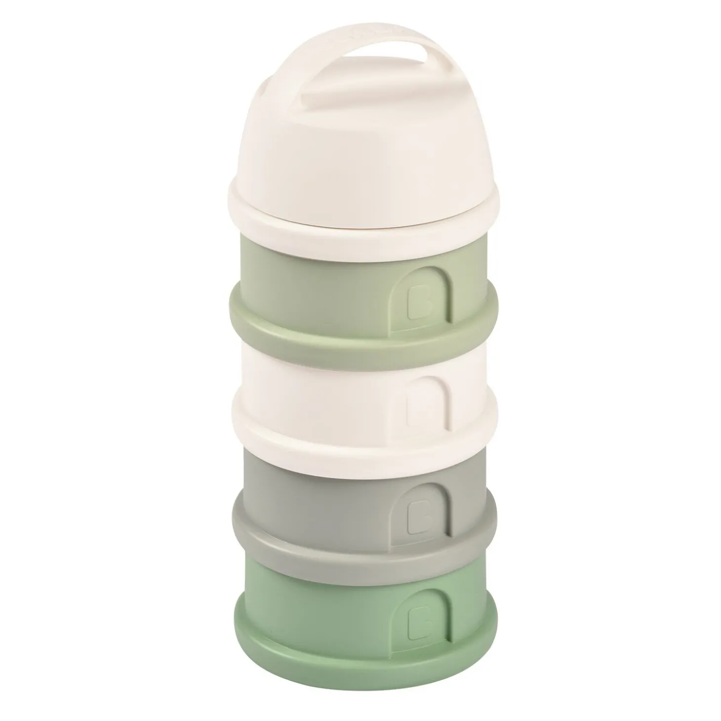 Boîte doseuse de lait 4 compartiments empilables Vert sauge