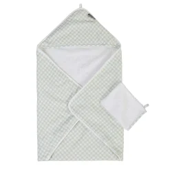 Cape De Bain + Gant - 80x80 Cm - Jersey - Forêt - Mousseline