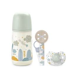 Coffret biberon + sucette + attache-sucette Dreams 0-6 mois