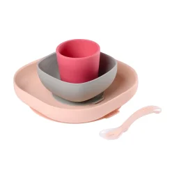 Coffret repas silicone Rose
