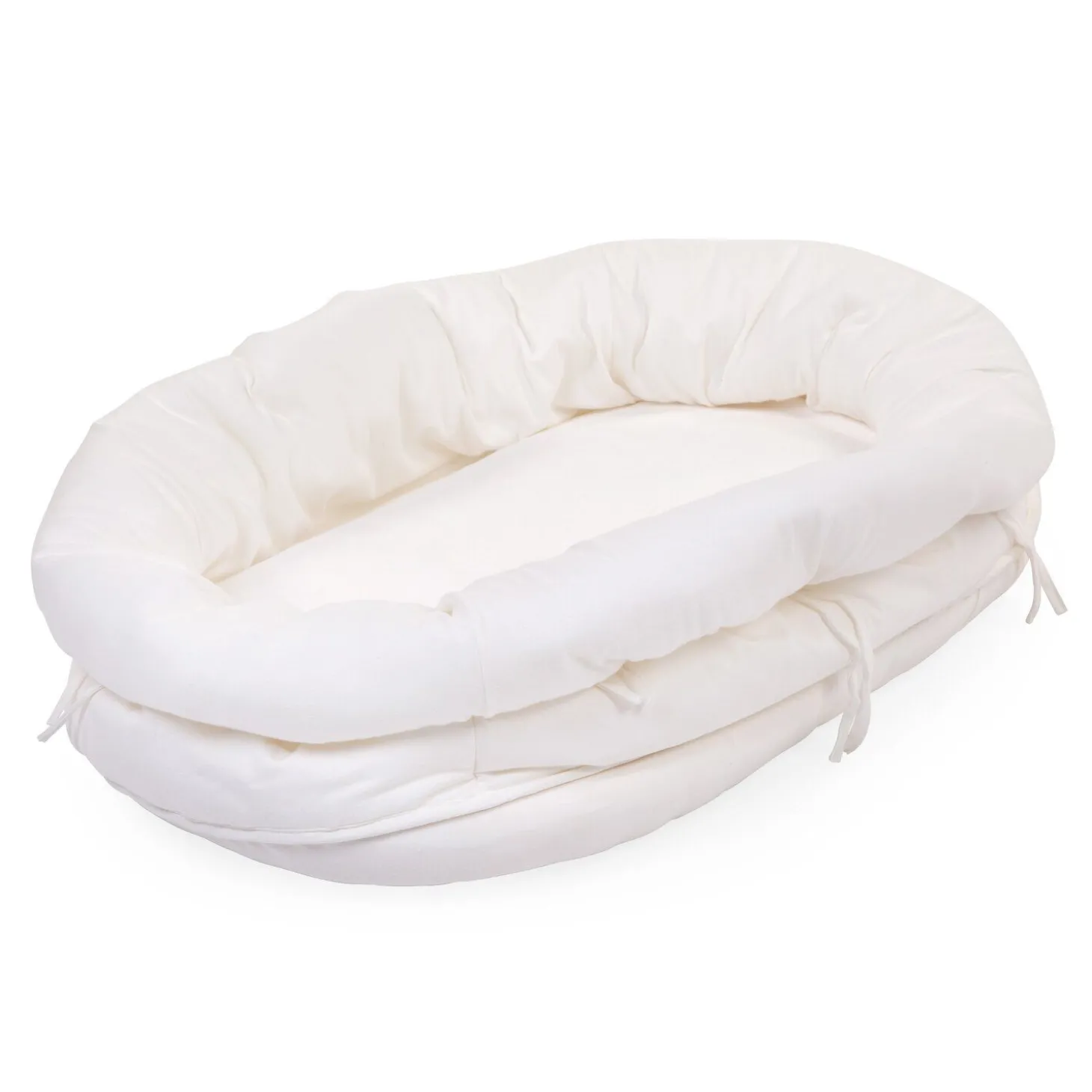 Housse de berceau en rotin jersery blanc cassé