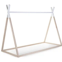 Lit Tipi Junior - 90x200 Cm - Bois - Naturel Blanc