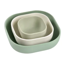 Lot de 3 bols silicone gigogne Vert sauge