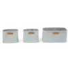 Lot de 3 paniers de rangement suspendus Polyester gris