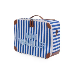 Mini Traveller Kids Suitcase - Rayures - Bleu Electrique /Bl