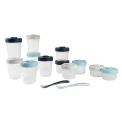 Pack premiers repas (12 portions + 2 cuillères) Bleu/Gris