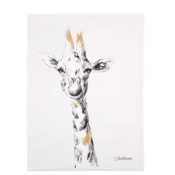 Peinture - Girafe + Or - 30x40 Cm