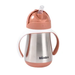 Tasse paille inox 250ml Terracotta