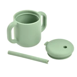 Tasse paille silicone Vert sauge